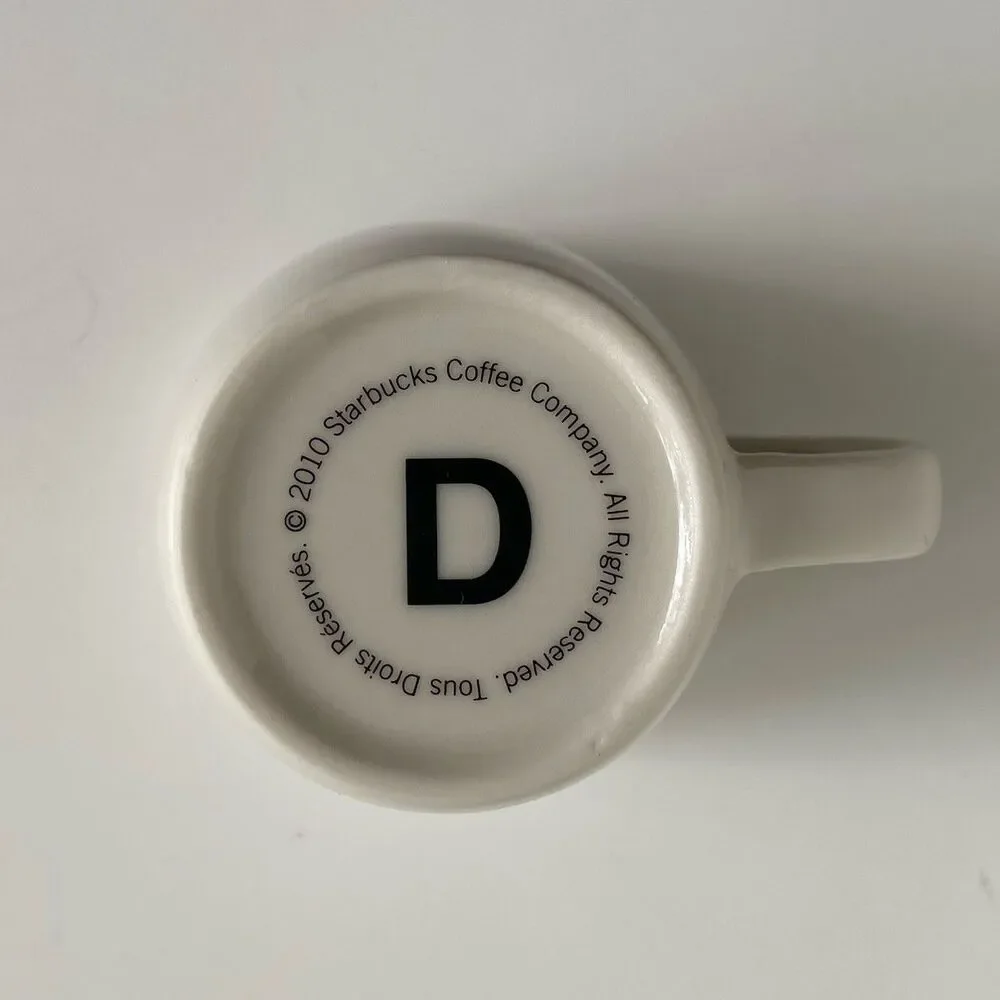 Starbucks White Ceramic 3oz Demitasse Espresso Tasting Mug Embossed Mini Cup